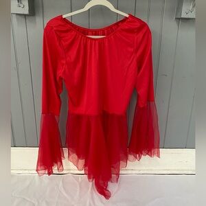 Spiritual Expressions Red Fiery Sleeve Top Praise Dance Costume